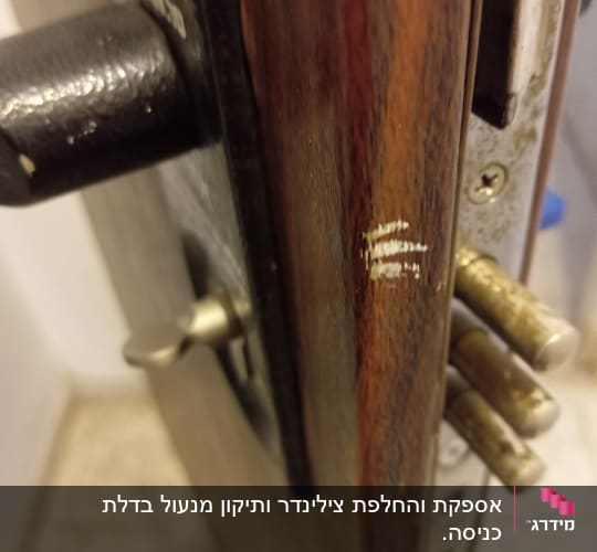 מנעול דלת עם בריחים ומנגנון נעילה